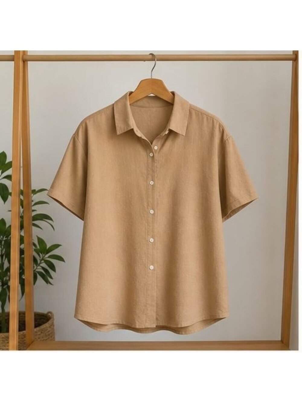 Camel Peplum Top